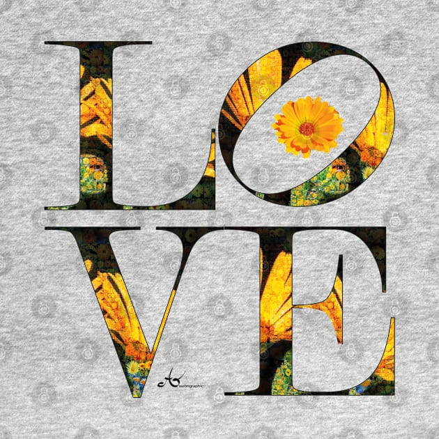 LOVE Letters October Birth Month Marigold by Symbolsandsigns